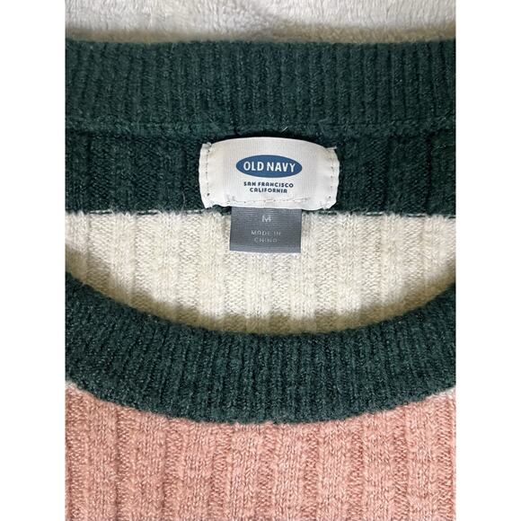 Old Navy Striped Sweater Womens M Colorful Festive Holiday Party Cozy Fitted Y2K - Picture 3 of 10